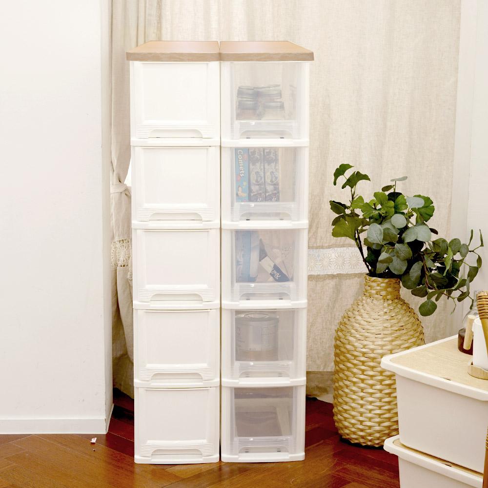 Urban Wood Tops Slim Chest of Drawers White Transparent
